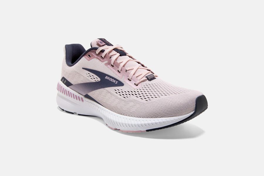 Launch GTS 8 Road Brooks Running Shoes NZ Womens - Pink/Black - TBKJNU-259